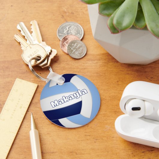 ネイビーブルー ライトブルー バレーボール 子供の誕生日パーティー キーホルダー (デスク)