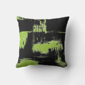 ネイビーブルー&ライムグリーン抽象芸術デコールピロー クッション (裏面)