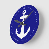 ネイビーブルー ラウンド壁時計 (傾斜)