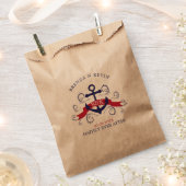 ネイビーブルー&レッドボー航海のトいかり フェイバーバッグ (クリップ留めされた状態)