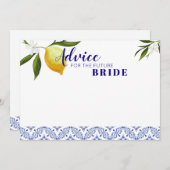 ネイビーブルー&レモンアドバイスfor the future Bride アドバイスカード (正面/裏面)