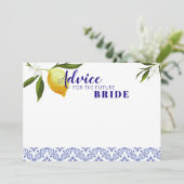 ネイビーブルー&レモンアドバイスfor the future Bride アドバイスカード (スタンド正面)