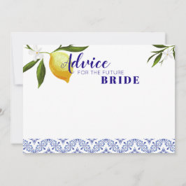 ネイビーブルー&レモンアドバイスfor the future Bride アドバイスカード