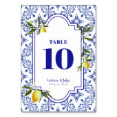 ネイビーブルー&レモンウェディングシャワー テーブルナンバー (裏面)