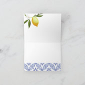 ネイビーブルー&レモンウォーターカラーサンキューカード サンキューカード (内部)