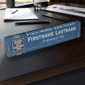 ネイビーブルー – ロゴ、名前、プロフェッショナルタイトル デスクネームプレート