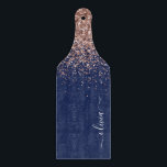 ネイビーブルー ローズゴールド ブラッシュピンク グリッター モノグラム カッティングボード<br><div class="desc">ネイビーブルーとローズゴールド - ブラッシュピンク スパークルグリッター スクリプトモノグラム 名前 カッティングボード。卒業式、誕生日、結婚式、ブライズシャワー、結婚記念日、ベビーシャワー、バチェロレッテパーティーのギフトに最適で、豪華で洗練されたスタイルを愛する人へのプレゼントにぴったりです。</div>