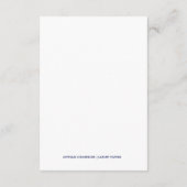 ネイビーブルー ヴィンテージ フラワー ウェディング レセプション カード (裏面)