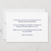 ネイビーブルー 卒業 現代 クラスの2023年 卒業生 案内状 (裏面)