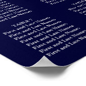 ネイビーブルー 席順表|コーラルピンク ハート|DIY 背景色 ポスター (角)