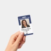 ネイビーブルー – 従業員写真バッジ バッジ (手持ち)