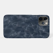 ネイビーブルー 抽象 水彩 染み エレガント シック Case-Mate iPhoneケース (裏面(横))