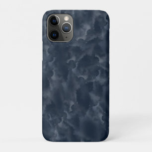 ネイビーブルー 抽象 水彩 染み エレガント シック iPhone 11 PROケース