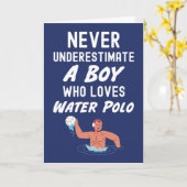 ネイビーブルー 水球カード 少年たちへ 彼のために カード (黄色い花)