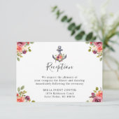 ネイビーブルー 海洋 アンカー 花 結婚式 披露宴 エンクロージャーカード (スタンド正面)