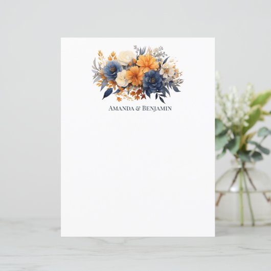 ネイビーブルー，焦げたオレンジ&シャンパンフローラ結婚ズ (スタンド正面)