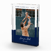 ネイビーブルー | 父モダンの日の贈り物の写真 フォトブロック (右)