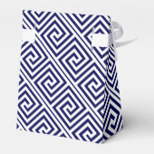 ネイビーブルー,白ギリシャ鍵パタ結婚ーン フェイバーボックス (裏面サイド)