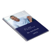 ネイビーブルー 白 カスタム写真 ノートブック (右側)