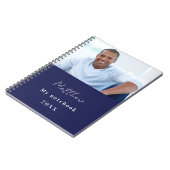ネイビーブルー 白 カスタム写真 ノートブック (左側)