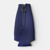 ネイビーブルー 白 モノグラムイニシャル 名前 航海 ボトルクーラー (裏面)