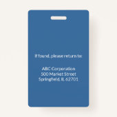 ネイビーブルー |社員写真ID会社バッジ バッジ (裏面)