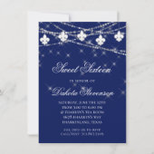 ネイビーブルー（紋章の）フラ・ダ・リフェアリーライト |甘い16 招待状 (正面)