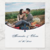 ネイビーブルー(紋章の)フラ・ダ・リフォト結婚のワインラベル ワインラベル (シングルラベル)