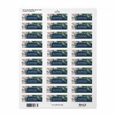 ネイビーブルー&赤面ピンクダスティーバラグリーナリー結婚ズ ラベル (フルシート)