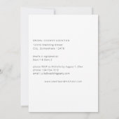 ネイビーブルー&赤面ピンクフローラブライダルシャワー 招待状 (裏面)