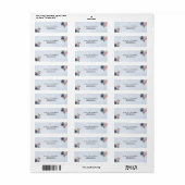 ネイビーブルー&赤面ピンク差出人住所ラベル ラベル (フルシート)