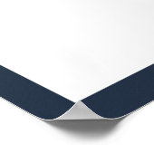 ネイビーブルー&赤面フローラブライダルシャワーフォトブース ポスター (角)