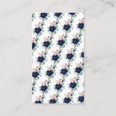 ネイビーブルー&赤面フローラベビーシャワーおむつラッフル エンクロージャーカード (裏面)