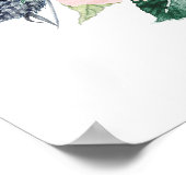 ネイビーブルー&赤面フローラベビーシャワーウェルカム ポスター (角)