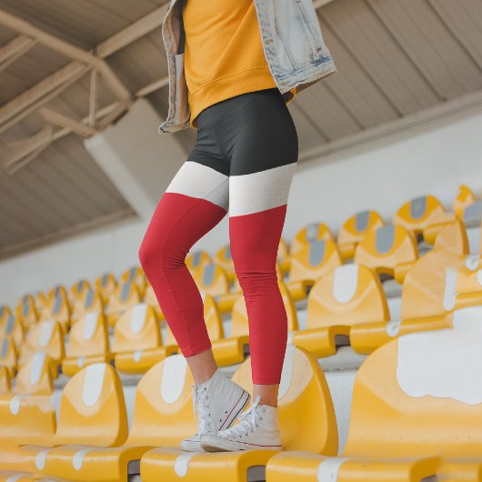 ネイビーブルー（赤） カプリレギンス