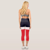 ネイビーブルー（赤） カプリレギンス (裏面)