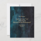 ネイビーブルー&金ゴールドが私の花嫁になる 招待状 (裏面)