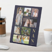 ネイビーブルー&金ゴールドクラシック7枚数々の写真コラージュ 台座サイン (インサイチュ)