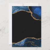 ネイビーブルー&金ゴールドゲート仮想誕生日 招待状 (裏面)