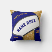 ネイビーブルー，金ゴールドパーソナライズされたバレー枕 クッション (正面)