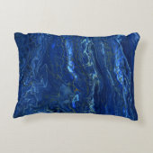 ネイビーブルー&金ゴールドフェイクマーブルアクリルアブストラクション アクセントクッション (裏面)