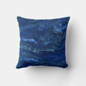 ネイビーブルー&金ゴールドフェイクマーブルアクリルアブストラクション クッション (裏面)