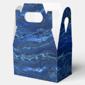 ネイビーブルー&金ゴールドフェイクマーブルアクリルアブストラクション フェイバーボックス (オープン)