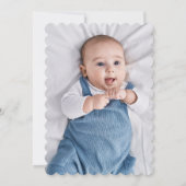 ネイビーブルー&金ゴールドフォトウォーターカラーバプテスマ 招待状 (裏面)