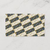 ネイビーブルー&金ゴールドミニ卒業招待状 名刺 (裏面)