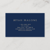 ネイビーブルー&金ゴールドムーンフェイズヨガスピリチュアルコーチ 名刺 (裏面)