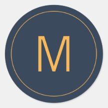 ネイビーブルー&金ゴールドモノグラムシール