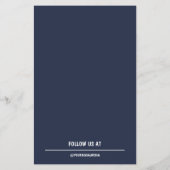 ネイビーブルー&金ゴールドリボンレストラングランドオープニング チラシ (裏面)