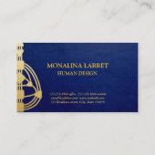 ネイビーブルー|金ゴールド人間デザイン体グラフ 名刺 (裏面)