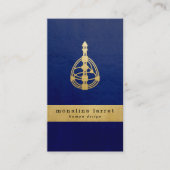 ネイビーブルー|金ゴールド人間デザイン体グラフ 名刺 (正面)